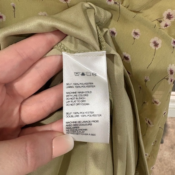 Urban Outfitters Green‎ A-line Midi Dress with Puff Cap Sleeves - Picture 4 of 4